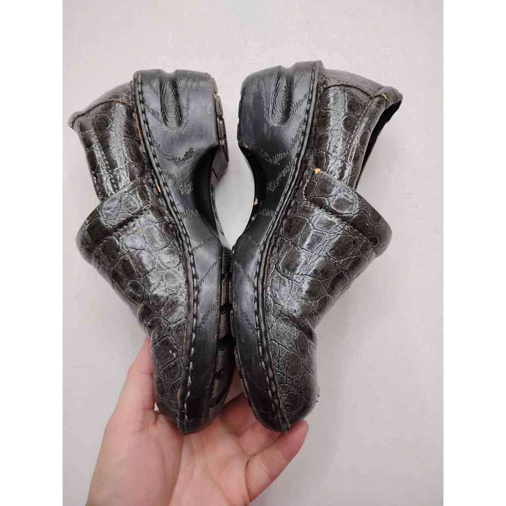 B.O.C Gray Closed Clog 6.5 Professional Shoe Slip On Comfort Croc Embossed EU37 - Picture 8 of 12